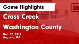 Cross Creek  vs Washington County  Game Highlights - Dec. 20, 2019