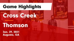 Cross Creek  vs Thomson  Game Highlights - Jan. 29, 2021
