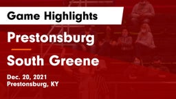 Prestonsburg  vs South Greene  Game Highlights - Dec. 20, 2021
