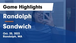Randolph  vs Sandwich  Game Highlights - Oct. 20, 2023