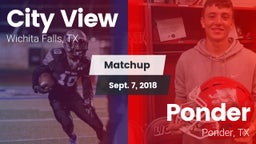 Matchup: City View High vs. Ponder  2018