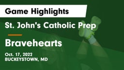 St. John's Catholic Prep  vs Bravehearts Game Highlights - Oct. 17, 2022