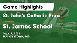 St. John's Catholic Prep  vs St. James School Game Highlights - Sept. 7, 2023