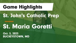 St. John's Catholic Prep  vs St. Maria Goretti Game Highlights - Oct. 3, 2023