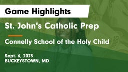 St. John's Catholic Prep  vs Connelly School of the Holy Child  Game Highlights - Sept. 6, 2023