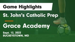 St. John's Catholic Prep  vs Grace Academy Game Highlights - Sept. 12, 2023