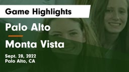 Palo Alto  vs Monta Vista  Game Highlights - Sept. 28, 2022