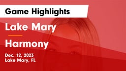 Lake Mary  vs Harmony Game Highlights - Dec. 12, 2023