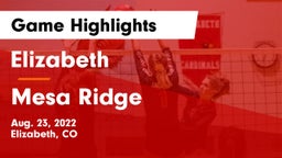 Elizabeth  vs Mesa Ridge  Game Highlights - Aug. 23, 2022