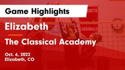 Elizabeth  vs The Classical Academy  Game Highlights - Oct. 6, 2022