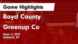 Boyd County  vs Greenup Co Game Highlights - Sept. 6, 2022