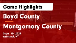 Boyd County  vs Montgomery County  Game Highlights - Sept. 10, 2022