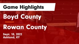 Boyd County  vs Rowan County  Game Highlights - Sept. 10, 2022
