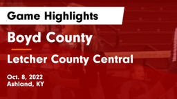 Boyd County  vs Letcher County Central  Game Highlights - Oct. 8, 2022