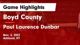 Boyd County  vs Paul Laurence Dunbar  Game Highlights - Nov. 3, 2022