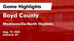 Boyd County  vs Madisonville-North Hopkins Game Highlights - Aug. 19, 2023