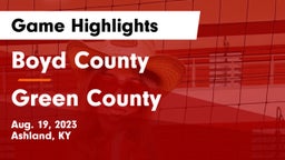 Boyd County  vs Green County  Game Highlights - Aug. 19, 2023