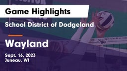 School District of Dodgeland vs Wayland Game Highlights - Sept. 16, 2023
