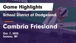 School District of Dodgeland vs Cambria Friesland Game Highlights - Oct. 7, 2023