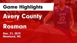 Avery County  vs Rosman  Game Highlights - Dec. 21, 2019