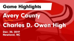 Avery County  vs Charles D. Owen High Game Highlights - Dec. 20, 2019