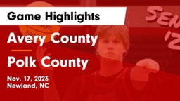 Avery County  vs Polk County  Game Highlights - Nov. 17, 2023