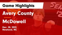 Avery County  vs McDowell   Game Highlights - Dec. 28, 2023