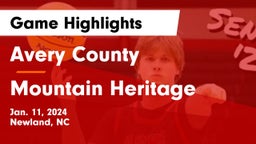 Avery County  vs Mountain Heritage  Game Highlights - Jan. 11, 2024