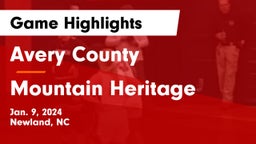 Avery County  vs Mountain Heritage  Game Highlights - Jan. 9, 2024
