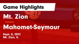 Mt. Zion  vs Mahomet-Seymour  Game Highlights - Sept. 8, 2022