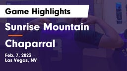 Sunrise Mountain  vs Chaparral  Game Highlights - Feb. 7, 2023