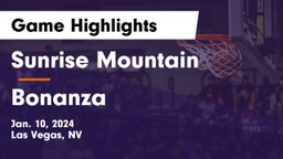 Sunrise Mountain  vs Bonanza  Game Highlights - Jan. 10, 2024