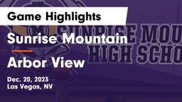 Sunrise Mountain  vs Arbor View  Game Highlights - Dec. 20, 2023