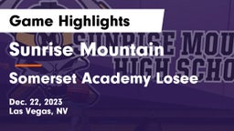 Sunrise Mountain  vs Somerset Academy Losee Game Highlights - Dec. 22, 2023