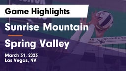 Sunrise Mountain  vs Spring Valley  Game Highlights - March 31, 2023