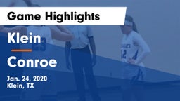 Klein  vs Conroe  Game Highlights - Jan. 24, 2020
