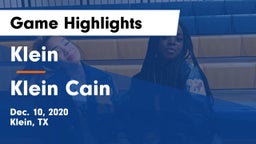 Klein  vs Klein Cain  Game Highlights - Dec. 10, 2020