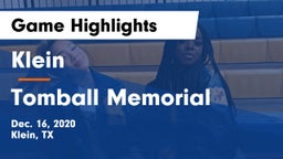 Klein  vs Tomball Memorial  Game Highlights - Dec. 16, 2020