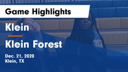 Klein  vs Klein Forest  Game Highlights - Dec. 21, 2020