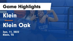 Klein  vs Klein Oak  Game Highlights - Jan. 11, 2022
