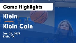 Klein  vs Klein Cain  Game Highlights - Jan. 21, 2023