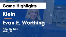Klein  vs Evan E. Worthing  Game Highlights - Nov. 18, 2023