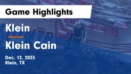 Klein  vs Klein Cain  Game Highlights - Dec. 12, 2023