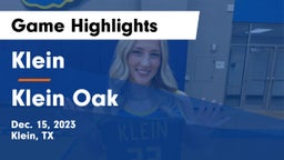 Klein  vs Klein Oak  Game Highlights - Dec. 15, 2023