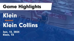 Klein  vs Klein Collins  Game Highlights - Jan. 12, 2024