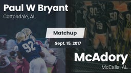 Matchup: Paul W Bryant vs. McAdory  2017