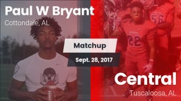 Matchup: Paul W Bryant vs. Central  2017