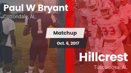 Matchup: Paul W Bryant vs. Hillcrest  2017