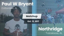 Matchup: Paul W Bryant vs. Northridge  2017