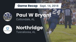 Recap: Paul W Bryant  vs. Northridge  2018